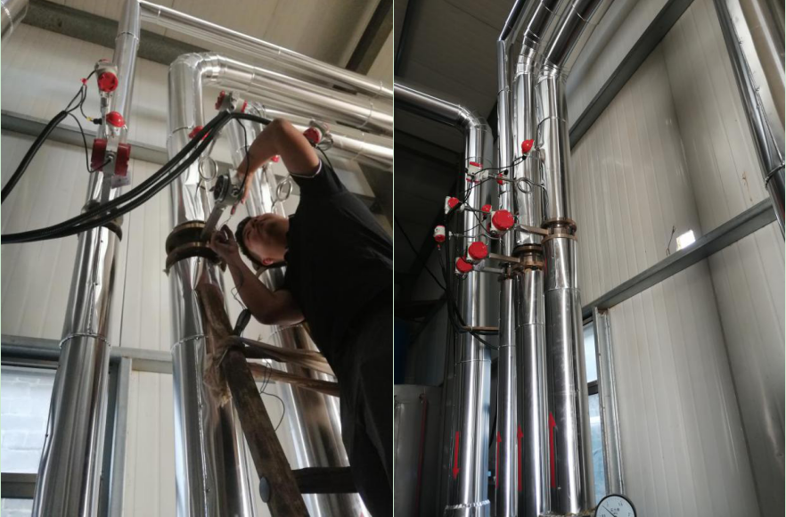 米科售后工程師在現場調試渦街流量計